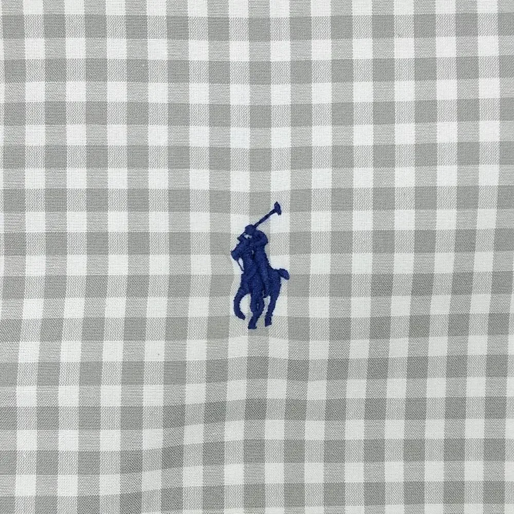 Polo Ralph Lauren Shirt Mens XL Gray Check Classic Fit Long Sleeve Button Up